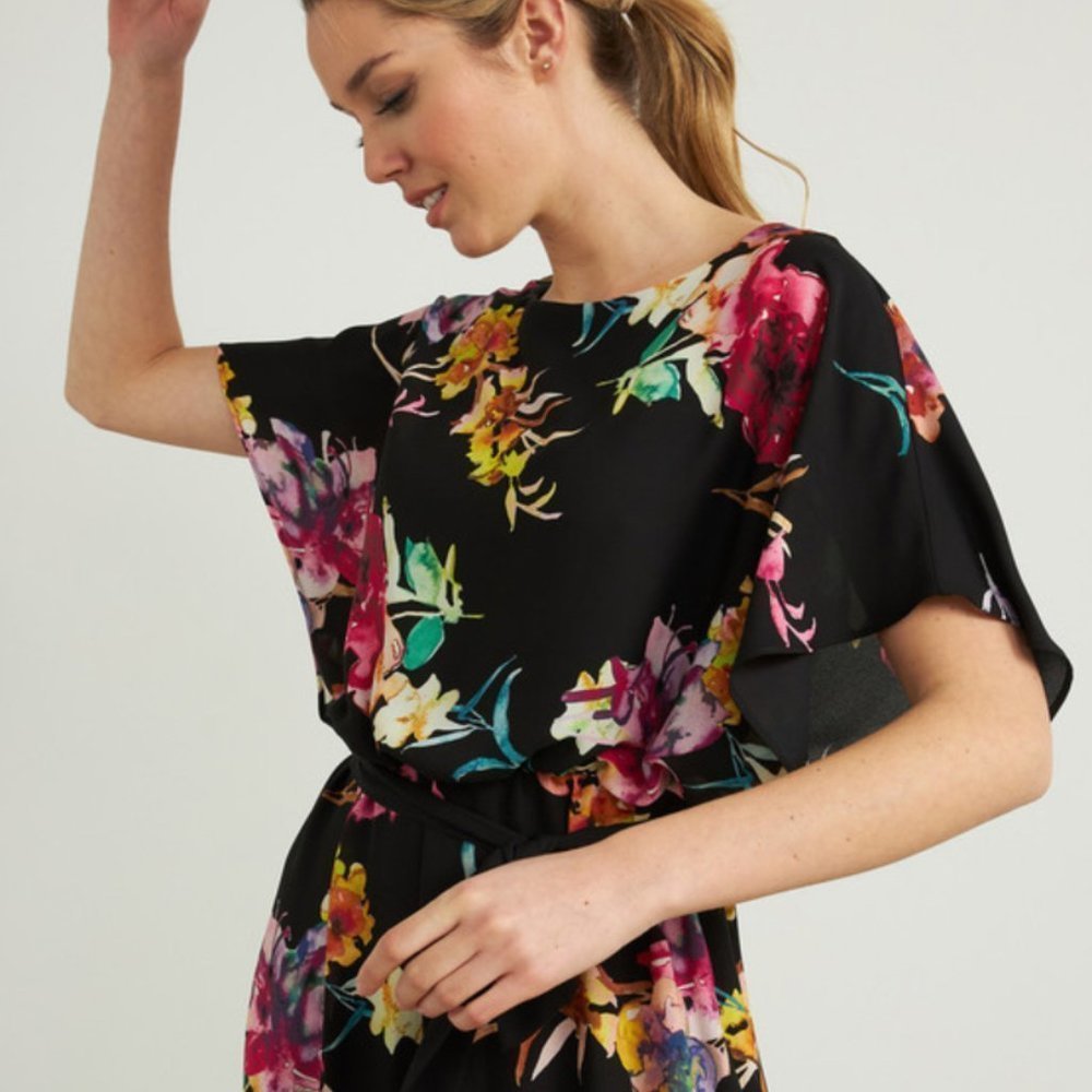 JOSEPH RIBKOFF Chiffon Overlay Dress